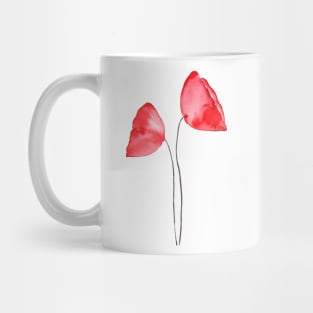 2 abstract orange poppies Mug